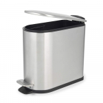 Beldray LA036683SSPEU7 Slimline D-Shaped Pedal Bin  5-Litre, Silver