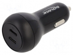 USB power supply | USB C socket x2 | Sup.volt: 12&divide;24VDC | 40W | black