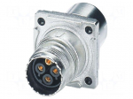 Connector: M17 | socket | ST | female | PIN: 4 | 630V | 25A | shielded | IP67