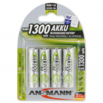 Ansmann AA NiMH Rechargeable Batteries, 1.2V, 1,300mAh, 4-Pack