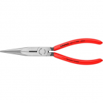 KNIPEX needle nose pliers with cutting edge 26 11 200, stork beak pliers, gripping pliers (red/blue, serrated gripping surfaces, length 200mm)