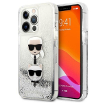Karl Lagerfeld KLHCP13LKICGLS hardcase Liquid Glitter Karl&Cho for iPhone 13 Pro / 13 6,1" / silver