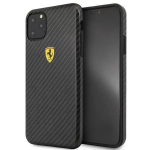 Ferrari Hardcase FESPCHCN65CBBK Izturīgs Silikona Aizsargapvalks Priek&scaron; Apple iPhone 11 Pro Max Melns