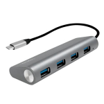 Hub 4xUSB 3.1, USB-C, alumiiniumkorpus