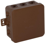 Puszka natynkowa pusta 12 wlot&oacute;w VIPLAST V7 klik BRĄZOWA IP54 100x100x41mm 037-02