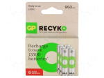 Re-battery: Ni-MH | AAA,R3 | 950mAh | 1.2V | ReCyko | Ready2Use | 6pcs.