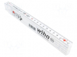 Folding ruler | L: 2m | Width: 15mm | Colour: white