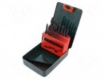 Drill set | Application: metal,steel | Pcs: 19 | Mat: HSS-R | for metal