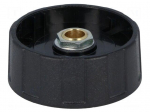 Knob | without pointer | ABS | &Oslash;shaft: 6mm | &Oslash;40x15.5mm | black