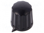 Knob | with pointer | ABS | &Oslash;shaft: 6mm | &Oslash;12x12.8mm | black