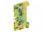 Splice terminal: rail | 2.5mm2 | ways: 1 | terminals: 2 | yellow-green