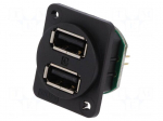 Socket | USB A | for panel mounting,plain screw hole,screw