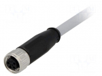 Connector: M8 | female | PIN: 4 | straight | with lead | plug | 0.5m | PVC