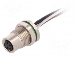 Connector: M8 | female | PIN: 4 | for panel mounting,front side nut