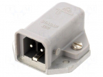 Connector: rectangular | ST | socket | male | PIN: 2 | coded | tinned | IP54