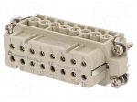 Connector: HDC | contact insert | female | DA | PIN: 16 | 16+PE | 16A | 250V