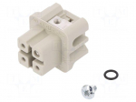 Connector: HDC | female | PIN: 4 | size 3 | Pitch: 1x screw (21x21mm)