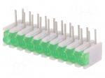 LED | in housing | green | No.of diodes: 10 | 20mA | 38&deg; | 2.1V | 25mcd