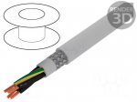 Wire | Pro-Met | 4G1mm2 | tinned copper braid | PVC | grey | 300/500V