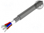 Wire | RS232,RS422 | 6x22AWG | stranded | Cu | PVC | grey | 30,5m | CPR: Eca
