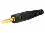 Plug | 4mm banana | 10A | 60VDC | black | Max.wire diam: 2.8mm