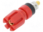 Socket | 4mm banana | 30A | 60VDC | 48mm | red | gold-plated | -20&divide;80&deg;C