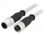 Cable: for sensors/automation | PIN: 8 | M12-M12 | 1m | plug | plug | male