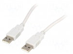 Cable | USB 2.0 | USB A plug,both sides | 3m | light grey