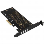 AXAGON PCEM2-D PCI-E 3.0 4x - DUAL M.2 SSD (NVMe + SATA), dual voltage, up to 110mm SSD