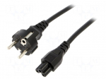 Cable | 3x0.75mm2 | CEE 7/7 (E/F) plug,IEC C5 female | PVC | 1.8m