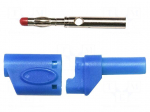 Laboratory connector: 4mm banana | plug | 45A | 600VAC | blue