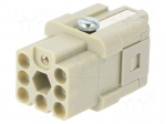 Connector: HDC | contact insert | female | 400V | PIN: 8 | 7+PE | size A3