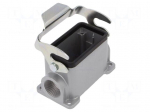 Enclosure for connectors: HDC | size E10 | with latch | aluminium