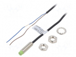 Sensor: inductive | OUT: 2-wire NO | 0&divide;2mm | 10&divide;30VDC | M8 | 2m | IP67