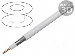 Wire: coaxial | RG6 | wire | Cu | PVC | white | 100m | &Oslash;cable: 7mm