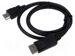 Cable | DisplayPort plug,HDMI plug | PVC | 3D,Full HD 1080p | 1m