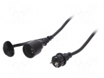 Extension lead | 3x2.5mm2 | 20m | rubber | black | Sockets no: 1 | 16A