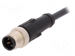 Cable: for sensors/automation | M12 | PIN: 5 | straight | 2m | plug | 4A