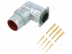 Connector: LS1 | socket | PIN: 8(4+4) | male | crimped | angled 90&deg; | IP65