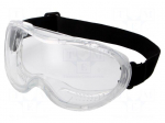 Safety goggles | Lens: transparent | Features: adjustable tape