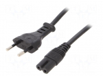 Cable | 2x0.75mm2 | CEE 7/16 (C) plug,IEC C7 female | PVC | 4m | black