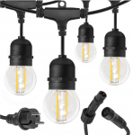 Aiavalgustite string E27, IP44, 10 meetrit, must