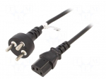 Cable | 3x0.75mm2 | IEC 60884-2-D1 (K) plug,IEC C13 female | PVC