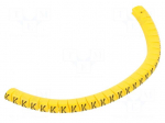 Markers | Marking: K | 2.5&divide;5mm | PVC | yellow | -30&divide;60&deg;C | leaded | PA-1