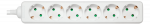 Earthed power strip DELTACO 6x CEE 7/3, 1x CEE 7/7, child protected, 1.5m, white / GT-0600