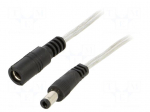 Cable | 2x0.5mm2 | DC 5,5/2,5 plug,DC 5,5/2,5 socket | straight