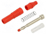 Laboratory connector: 4mm banana | plug | 32A | 30VAC | 60VDC | red