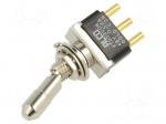 Switch: toggle | Pos: 2 | SPDT | ON-ON | 0.4A/20VAC | 0.4A/20VDC | F | 10m&Omega;