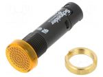 Indicator: LED | flat | yellow | 12VDC | &Oslash;12mm | IP40 | screw terminals