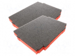 Foam insert | graphite-red | 386x286x40mm | 2pcs.